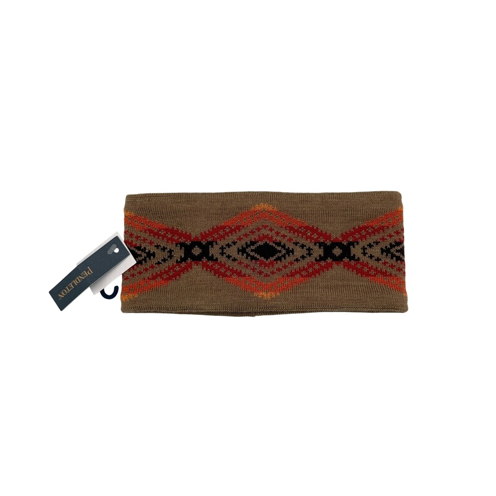 Pendleton Headband Unisex Southwestern Merino Wool OS Tan Orange Nehalem Tan NWT